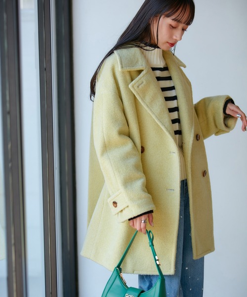 VIS（ビス） ピーコート FREE ベージュ レディース : ZOZOTOWN Yahoo