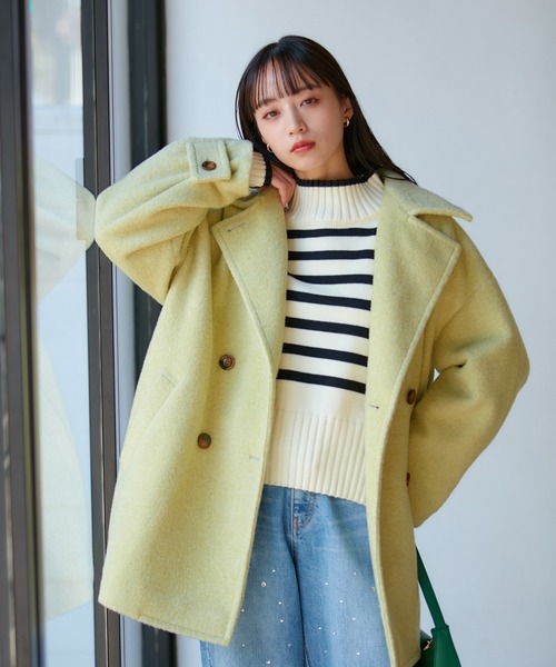 VIS（ビス） ピーコート FREE ベージュ レディース : ZOZOTOWN Yahoo