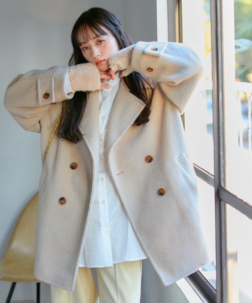 VIS（ビス） ピーコート FREE ベージュ レディース : ZOZOTOWN Yahoo