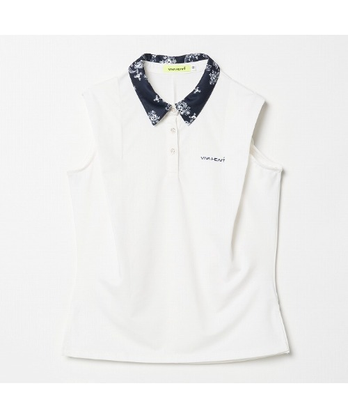 ブラウス シャツ 「VIVA HEART/GOLF」ボタニカル高機能ベア天 ノースリーブシャツ レディース