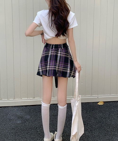 みいちゃん　チェック柄 ZW COLLECTION チェック柄ミディ丈スカート - カーキ | ZARA