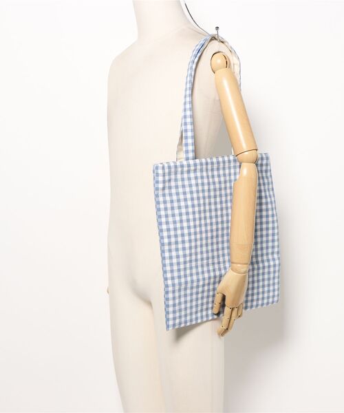 【送料・関税無料】ツイル トートバッグ ギンガム セール】ギンガムロゴBAG（トートバッグ）｜mystic
