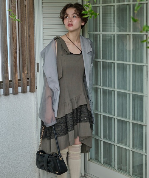 loin nuit ワンピース ribbon tiered cami onepiece / リボン