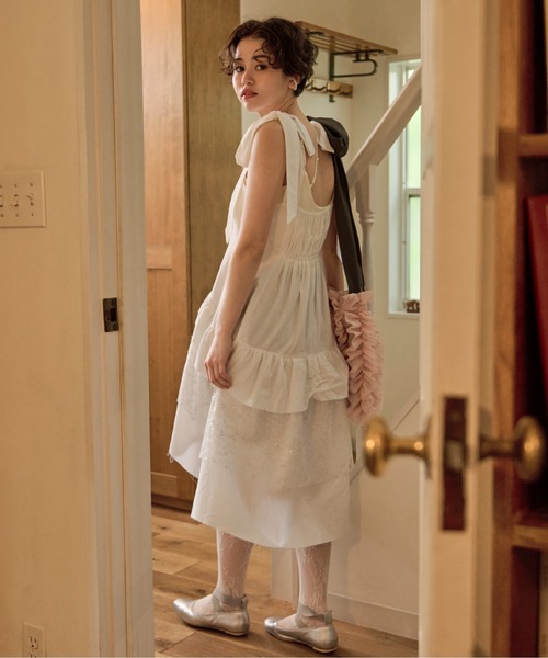 loin nuit ワンピース ribbon tiered cami onepiece / リボン