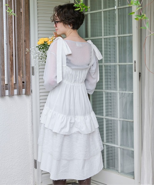 ワンピース loin nuit ribbon striped cami onepiece loin nuit ワンピース ribbon tiered cami onepiece / リボン