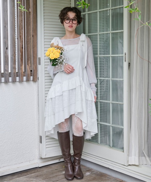 loin nuit ワンピース ribbon tiered cami onepiece / リボン