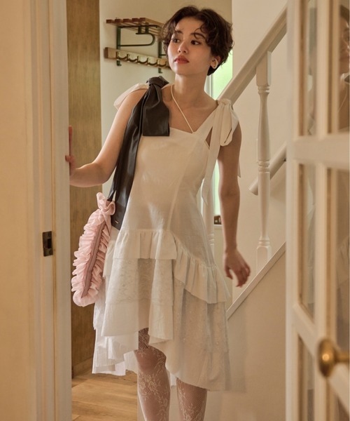 loin nuit ワンピース ribbon tiered cami onepiece / リボン