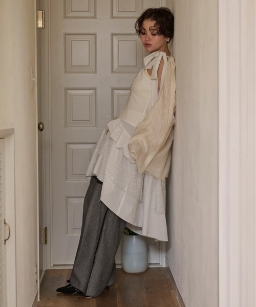 loin nuit ワンピース ribbon tiered cami onepiece / リボン