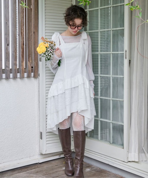 loin nuit ワンピース ribbon tiered cami onepiece / リボン