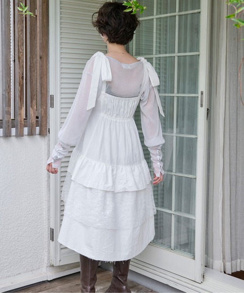 loin nuit ワンピース ribbon tiered cami onepiece / リボン