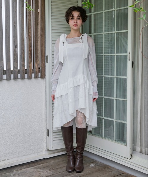 loin nuit ワンピース ribbon tiered cami onepiece / リボン