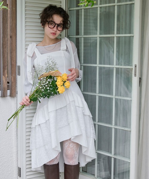 loin nuit ワンピース ribbon tiered cami onepiece / リボン