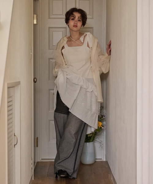 loin nuit ワンピース ribbon tiered cami onepiece / リボン