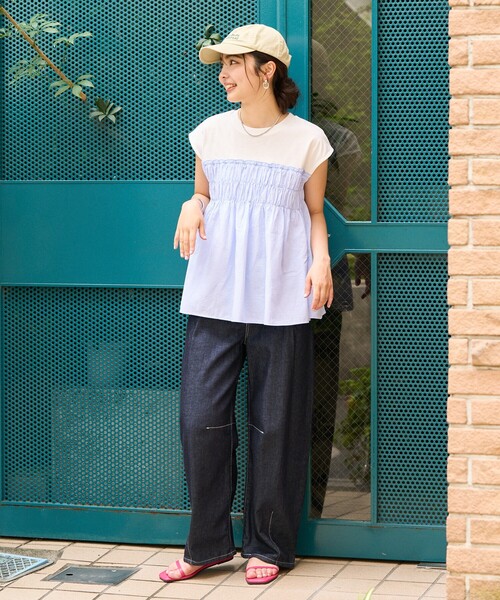 FREAK'S STORE（フリークスストア） tシャツ 半袖 ストライプ切替