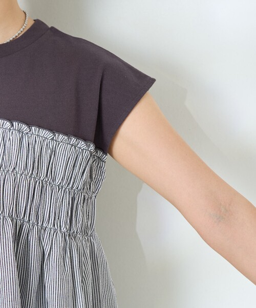 FREAK'S STORE（フリークスストア） tシャツ ストライプ切替 フレンチ