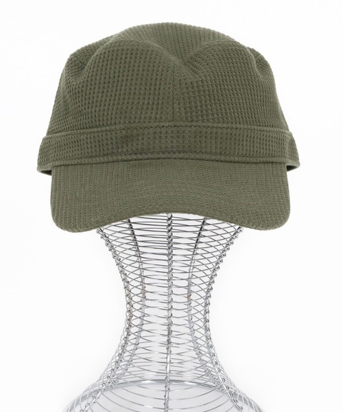 KAPITAL ヴィンテージ ワークキャップ ニットキャップ カーキグレー CAMBIO（カンビオ） キャップ 帽子 mko12944- Waffle Work Cap