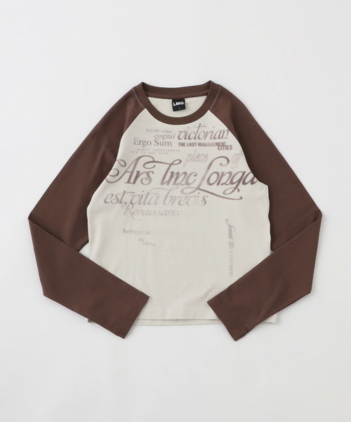 tシャツ LMC / エルエムシーWM GRADATION LETTERING RAGLAN LONG S レディース LMC tシャツ / エルエムシーWM GRADATION LETTERING RAGLAN LONG
