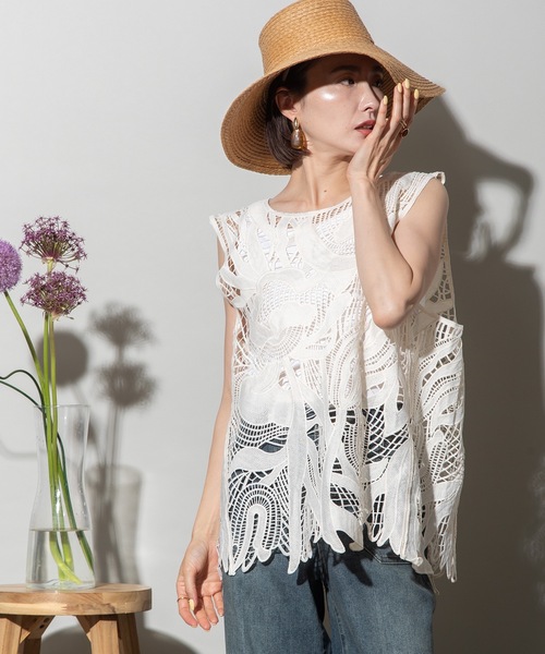 【ブラック2】レースジレ ベスト ジレ レース オーバーベスト レディース : ZOZOTOWN Yahoo!店