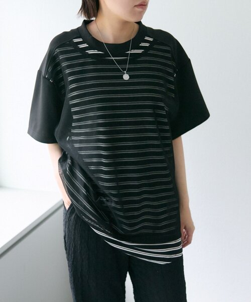 tシャツ メッシュボーダーTシャツ「SUM1 STYLE」 レディース