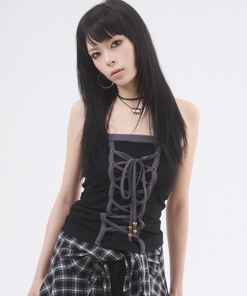 DAIYA（ダイヤ） tシャツ バックカッティングレースアップベアトップ