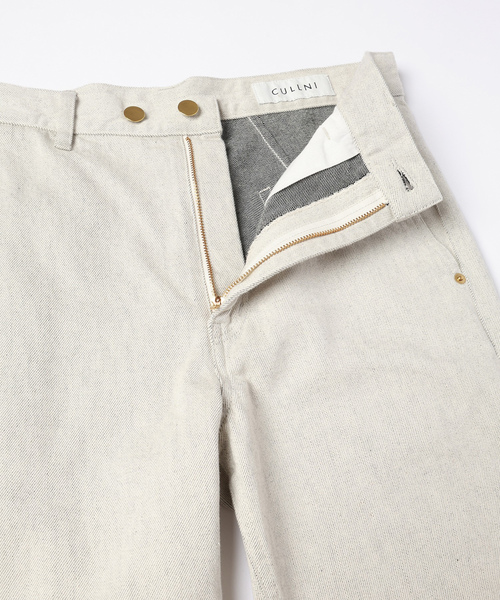 「CULLNI」 加工デニムパンツ 0 アイボリー メンズ