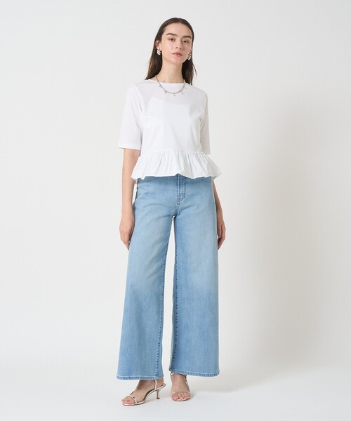 ANAYI（アナイ） tシャツ ライトポンチペプラム5分袖プルオーバー