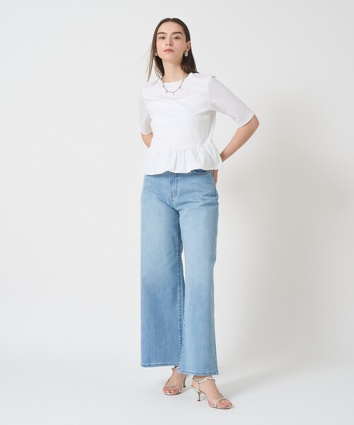 ANAYI（アナイ） tシャツ ライトポンチペプラム5分袖プルオーバー