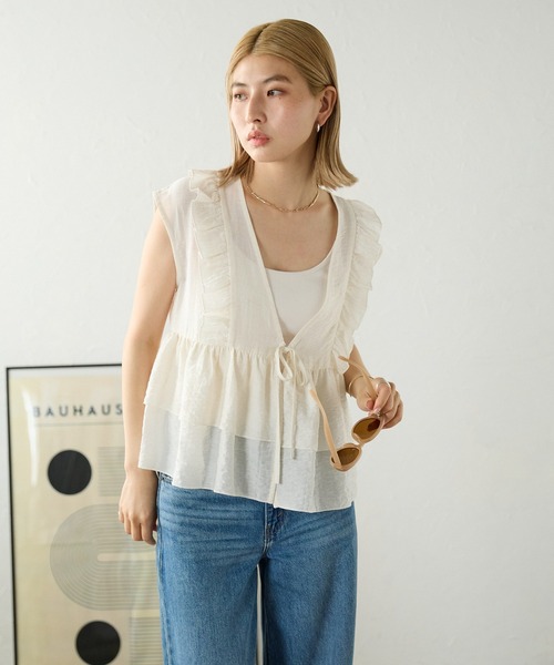 「Freada」 ノースリーブブラウス ONE SIZE ホワイト レディース meilmada 「meilmada」 ノースリーブブラウス MEDIUM オフ