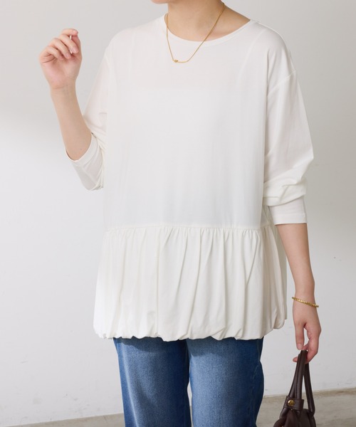 tシャツ 裾バルーンロンT レディース