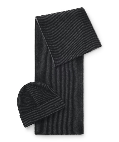 BOSS（HUGO BOSS） マフラー ギフトセット ハット＆マフラー ツートン