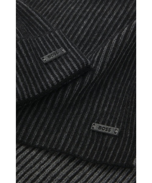 BOSS（HUGO BOSS） マフラー ギフトセット ハット＆マフラー ツートン