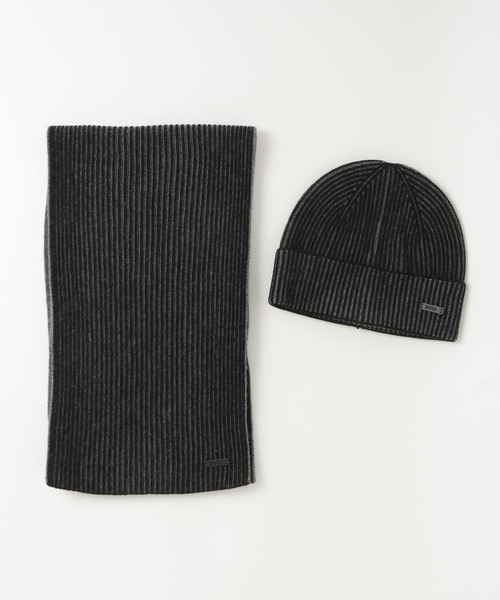 BOSS ボス　ニット帽　マフラー　2点セット　ブラック BOSS ボス ニット帽 マフラー 2点セット ブラック BOSS ボス ニット帽