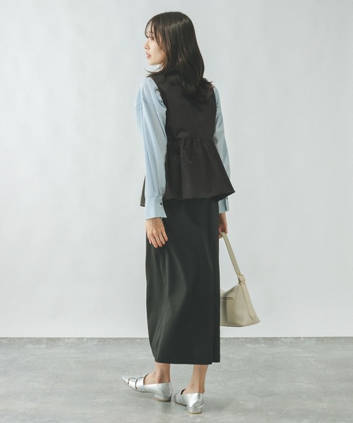 「GLOBAL WORK」 ベスト MEDIUM ベージュ レディース