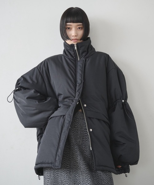 AIC. ダウンコート ダウンジャケット ドローストリングスタンドカラー