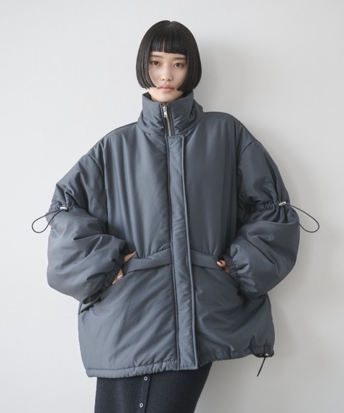 AIC. ダウンコート ダウンジャケット ドローストリングスタンドカラー