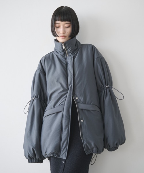AIC. ダウンコート ダウンジャケット ドローストリングスタンドカラー