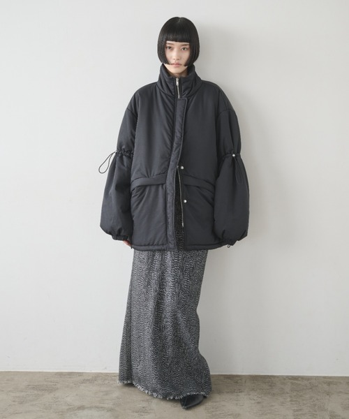 AIC. ダウンコート ダウンジャケット ドローストリングスタンドカラー