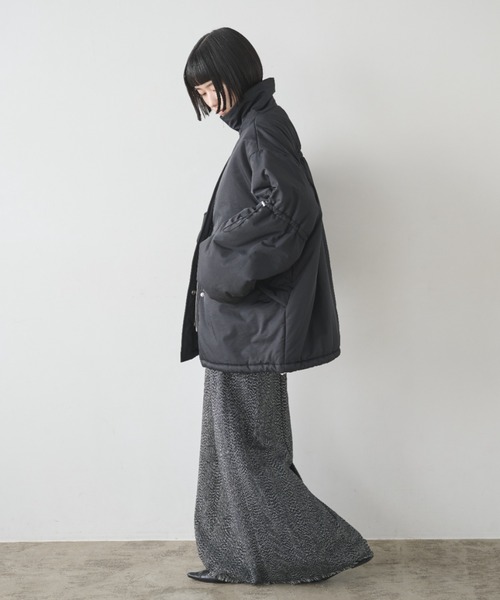 AIC. ダウンコート ダウンジャケット ドローストリングスタンドカラー