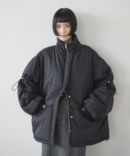 AIC. ダウンコート ダウンジャケット ドローストリングスタンドカラー