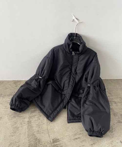 AIC. ダウンコート ダウンジャケット ドローストリングスタンドカラー