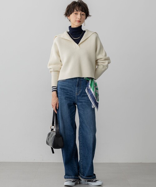 23区（ニジュウサンク） ニット セーター ウーステッドウール リブ