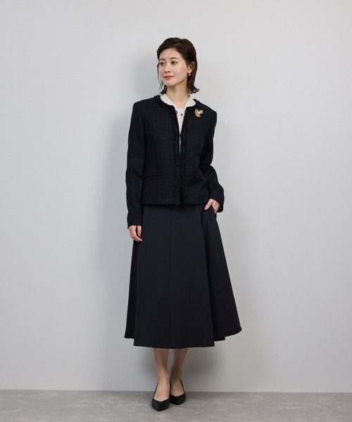 ROPE'（ロペ） スカート トリアセダブルクロス ハイウエストフレア