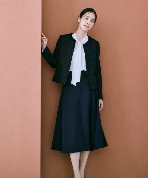 ロペ（ROPE’）/トリアセダブルクロス ハイウエストフレアスカート/イージーケア・セットアップ対応・25AW ROPE'（ロペ） スカート トリアセダブルクロス ハイウエストフレア