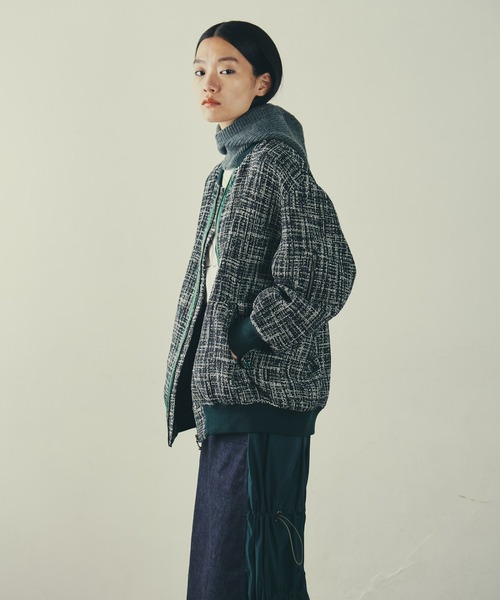 「LAYMEE」 ジップアップブルゾン FREE グレー レディース_画像9