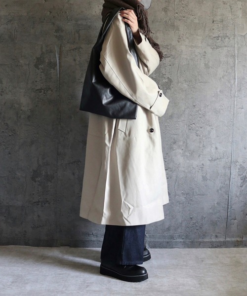 CLEL（クレイル） ステンカラーコート L ライトグレー メンズ