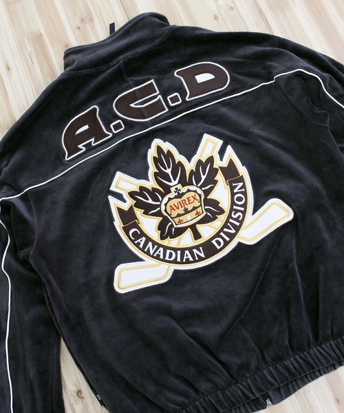 AVIREX（アヴィレックス） ジャージ VELOUR RAGLAN SLEEVE STAND ZIP