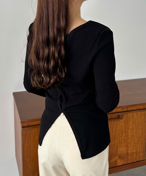 「callautia」 長袖ブラウス SMALL ブラック レディース