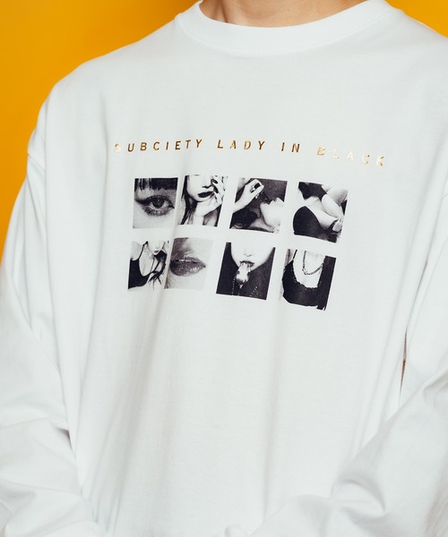 Subciety（サブサエティ） tシャツ Lady in black L/S tee メンズ