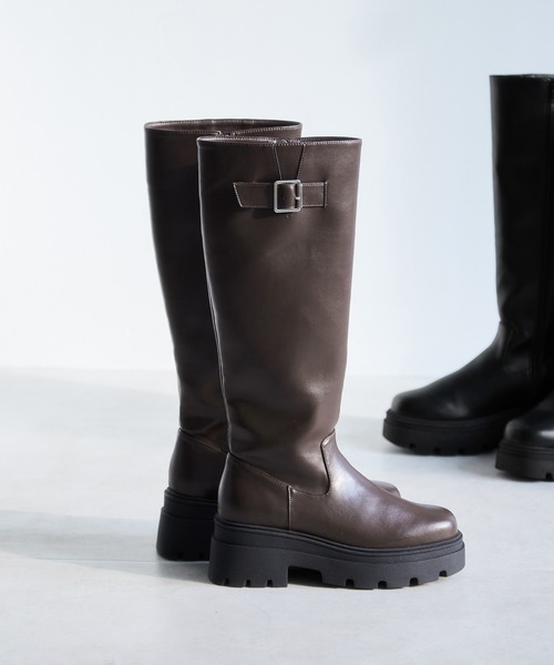 Juze（ジュゼ） ブーツ サイドバックルタンクソールロングブーツ
