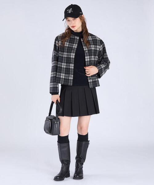 To b. by agnes ジャケット ノーカラージャケット タータンチェック